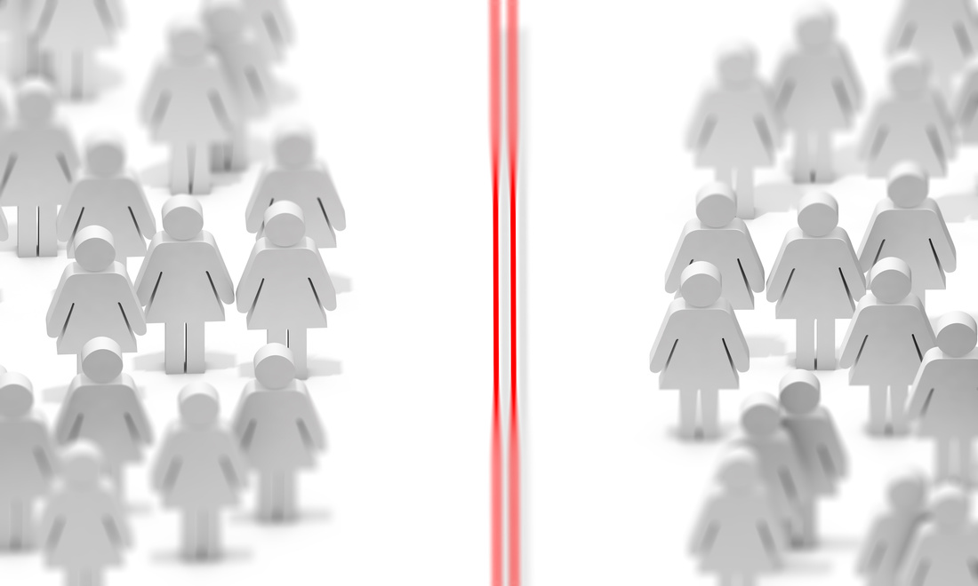 Virtual Human Illustration of Division of Group of Women