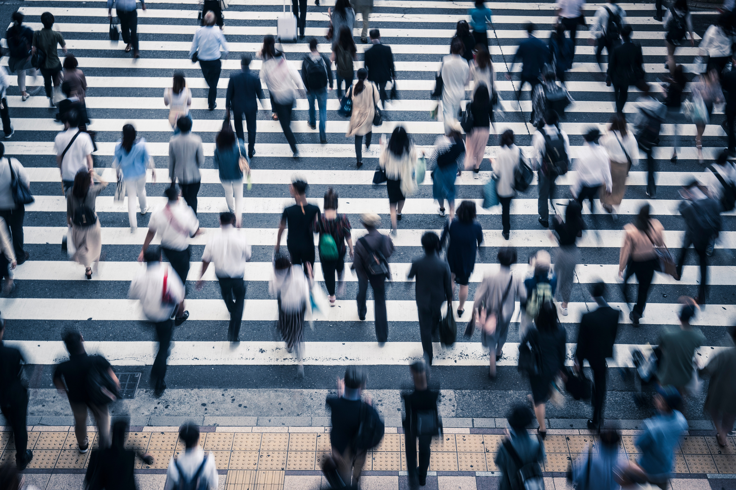 Crosswalk and people in Japan